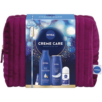 Nivea TM 400 ml SG Creme Care 250 ml + Roll-on Protect & Care 50 ml + Labello 4,8 g dárková sada – Zboží Dáma