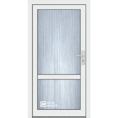 Kömmerling vchodové dveře 76 AD OM 1012 levé bílá sklo ornamentální kůra čirá 90 x 203 cm – Hledejceny.cz