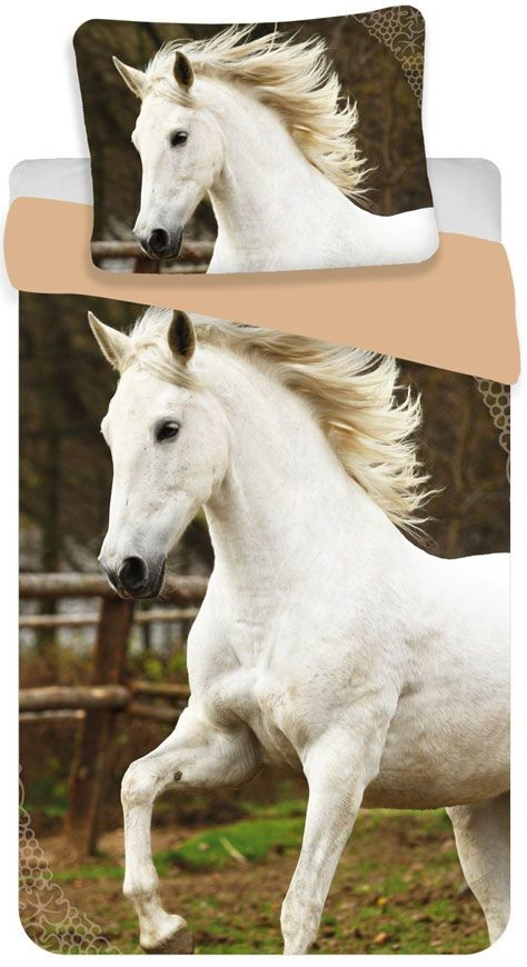 Jerry Fabrics Povlečení Bílý kůň 140x200 70x90