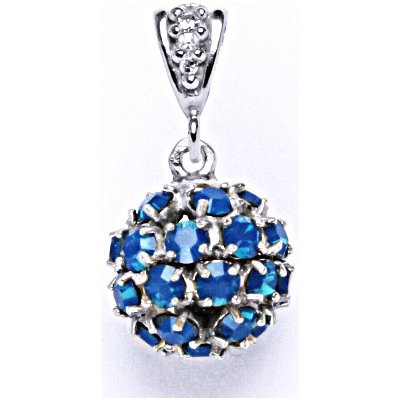 Čištín Koule se Swarovski krystalem blue opal přívěsek 36940631 Stříbrný P 1344/2