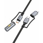 Hoco U138 All-In-One Type C Lightning to Type C cigaretový zapalovač Pd 3A 60W U138 1,2m šedý – Sleviste.cz