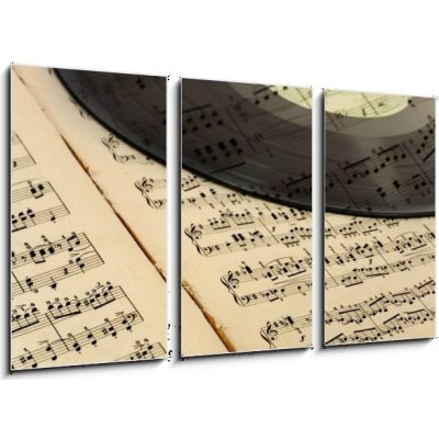 Obraz 3D třídílný - 90 x 50 cm - vintage musical background historické hudební pozadí