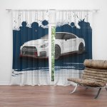 Sablio Závěs Nissan GTR 35 Modrý: 2ks 140x250cm – Hledejceny.cz
