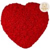 Květina Medvídárek srdce z růží - světle červené 26cm