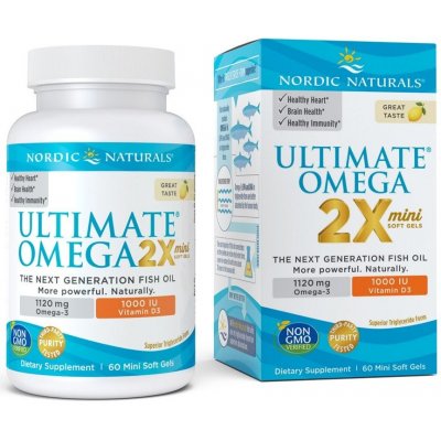 Nordic Naturals Ultimate Omega 2×mini s vitamínem D3 1120 mg citrón 60 softgelových kapslí – Hledejceny.cz