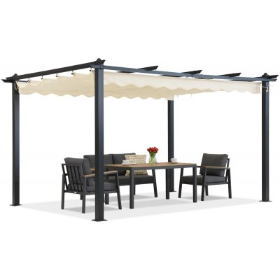 Garden Point pergola Barbados 3x3 m Terasová antracitově béžová – Zboží Dáma