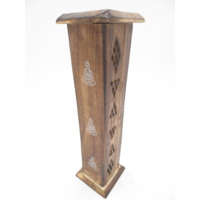 Mani Bhadra Věž se symbolem Buddha Stojánek na vonné tyčinky dřevěný 30 x 6 cm – Hledejceny.cz
