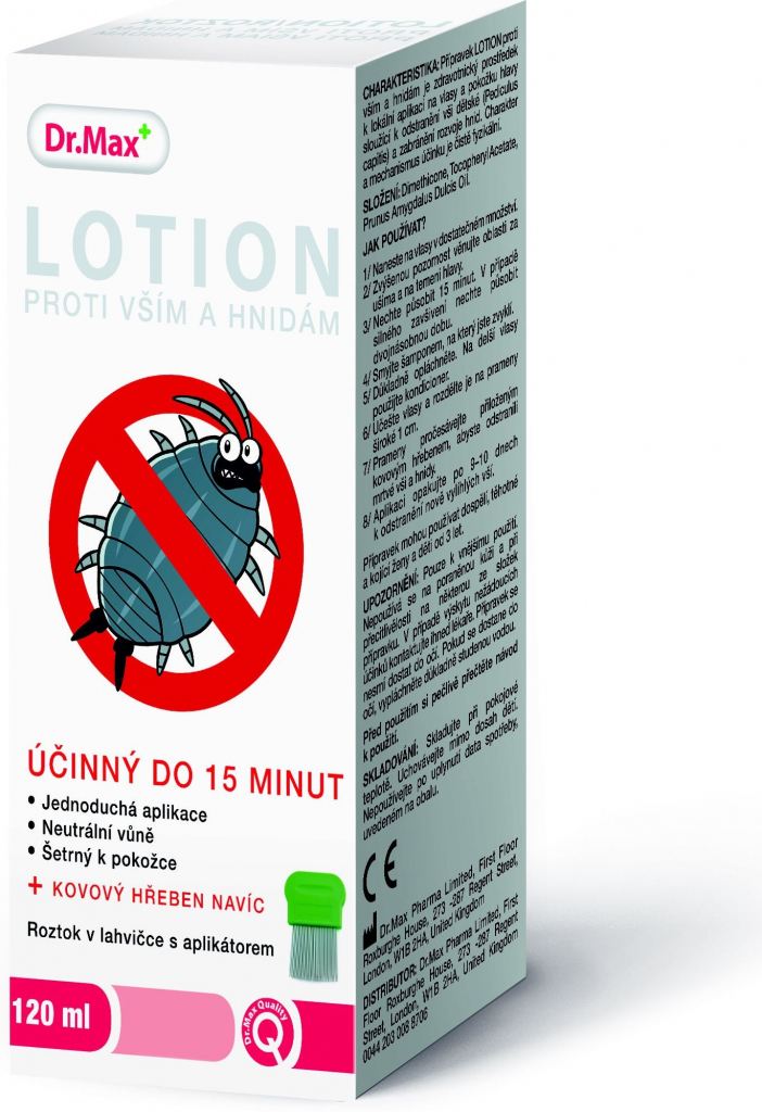 Dr.Max Lotion proti vším a hnidám 120 ml + hřeben od 179 Kč - Heureka.cz