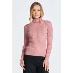 Gant rolák STRETCH COTTON CABLE TURTLENECK růžová