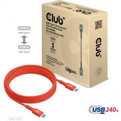 Club3D CAC-1573 USB-C, Data 480Mb,PD 240W48V/5A EPR M/M, 2m – Zboží Mobilmania