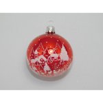 Ornex Skleněná vánoční ozdoba červená s vesničkou pr. 7 cm – Hledejceny.cz