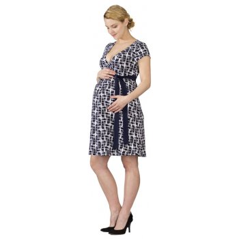 Rialto těhotenské a kojící šaty Larochette tmavě modrá+bílý vzor 0565