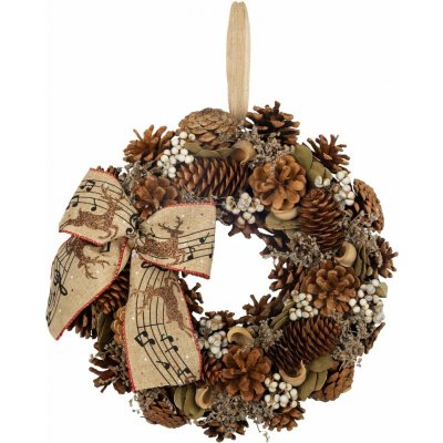 MagicHome Vianoce Věnec MagicHome Vánoce, přírodní s mašlí, 30 cm – Zboží Mobilmania