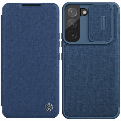 Pouzdro Nillkin Cloth flipové se clonou objektivu na Samsung Galaxy S22 Plus - modré – Zboží Mobilmania