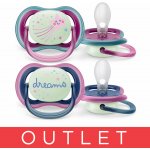 Avent Philips šidítko ultra air 376/12 Nighttime girl BPA free 2Pack – Zboží Dáma