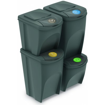 Prosperplast Sortibox Systém třídění odpadu Recyklace 2x25L 2x35L Šedý – Zboží Mobilmania