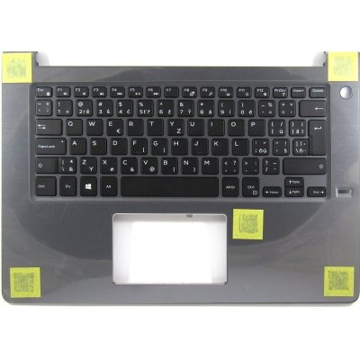 česká klávesnice Dell Vostro 14 5468 5471 černá CZ/SK šedý kovový palmrest podsvit – Zboží Živě