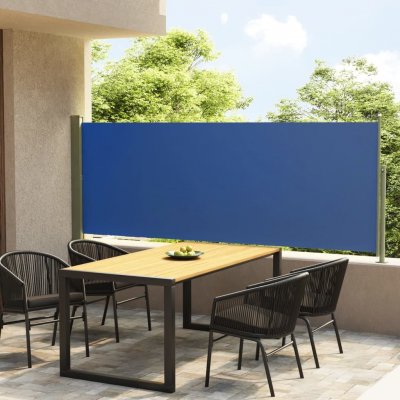 Nabytek XL Zatahovací boční markýza/zástěna na terasu 117 x 300 cm modrá
