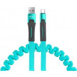 Nabíjecí kabel pružinový USB+USB-C 120cm FullLINK UC-14