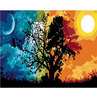 zuty Malování podle čísel Strom noc a den 100 x 80 cm bez rámu a bez vypnutí plátna – Hledejceny.cz