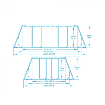 Bestway Power Steel Frame 2,82 x 1,96 x 0,84 m 56629