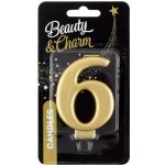 GoDan Narozeninová svíčka na dort 6 metalická zlatá 8 cm – Zboží Dáma GoDan Narozeninová svíčka na dort 6 metalická zlatá 8 cm – Zboží Dáma