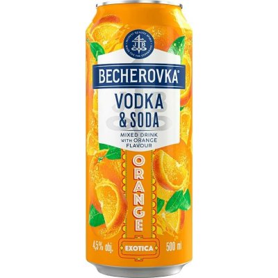 Becherovka Mixed Vodka&Soda Orange 4,5% 0,5 l (plech) – Hledejceny.cz