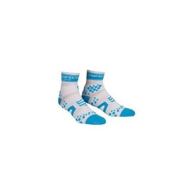 Compressport Pro Racing RUN SOCKS V2 high bílé s modrými výstupky – Zboží Mobilmania