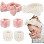 6 kusů čelanky z mikrovlákna na obličej, elastická čelenka na zápěstí, čelenka na mytí obličeje s – Sleviste.cz