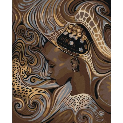 Diamondi Diamantové malování AFRICKÁ DOMORODÁ DÍVKA 40 x 50 cm vypnuté plátno na rám