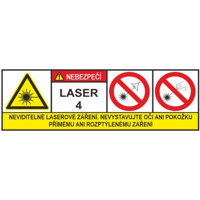 NEBEZPEČÍ Laser 4 samolepící vinylová fólie 100x300 mm – Zboží Dáma