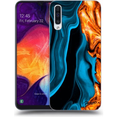 Pouzdro Picasee silikonové Samsung Galaxy A50 A505F - Gold blue černé