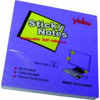 Bloček samolepící Y, 75 x 75 mm, fialový – Hledejceny.cz