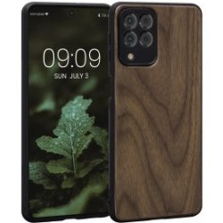 Pouzdro kwmobile Dřevěné Samsung Galaxy M53 5G tmavě hnědé