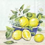 Ubrousek 33x33cm Citrony v modré míse – Zboží Dáma