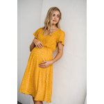 Těhotenské kojící šaty Lovely Midi Dress Mustard SS – Zboží Dáma