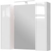 Koupelnový nábytek Kingsbath Bronx White 90 závěsná koupelnová skříňka se zrcadlem a LED osvětlením