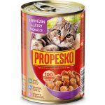 Propesko Cat hovězí a játra v omáčce kousky 415 g – Hledejceny.cz