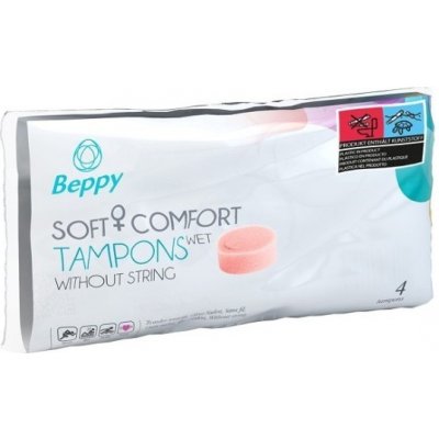 Beppy Tampony Soft& Comfort Tampony Vlhčené Růžové 4 ks – Zboží Mobilmania