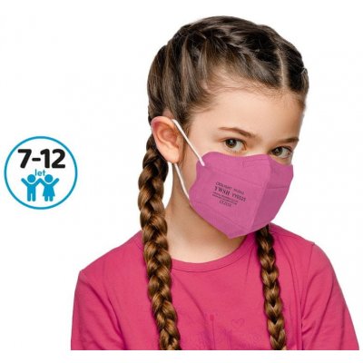 Zhejiang Shaohua Medical Equipment dětský respirátor FFP2 s CE holčičí růžový 10 ks – Zbozi.Blesk.cz
