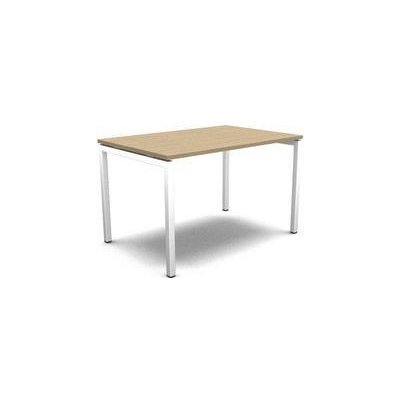 No brand Rovný kancelářský stůl MOON U, 120 x 80 x 74 cm, bělený dub/bílá 75473