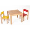 Dětský stoleček s židličkou Hajdalánek stolek Lucas + židličky Luca červená žlutá