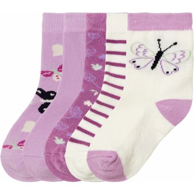 Lupilu Dívčí ponožky s BIO bavlnou, 5 párů světle růžová / bílá – Zboží Mobilmania