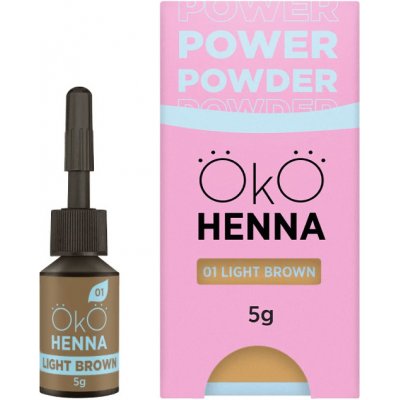 OKO Power Powder Henna – prášková henna na obočí Light Brown 5 g – Zboží Dáma