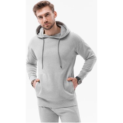 Světle šedá mikina s kapucí Ombre Clothing B1313