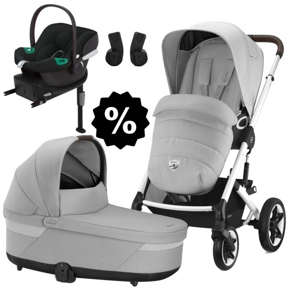 CYBEX Set Talos S Lux + korba + adaptéry + autosedačka + základna 2024 Lava Grey Silver Frame