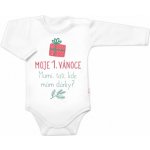 Moje 1. Vánoce Mami tati kde mám dárky body dlouhý rukáv Baby Nellys bílé – Zbozi.Blesk.cz