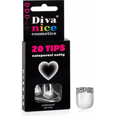 Diva & Nice Cosmetics Nalepovací umělé nehty TIPS 20 metal Natur 16 – Hledejceny.cz