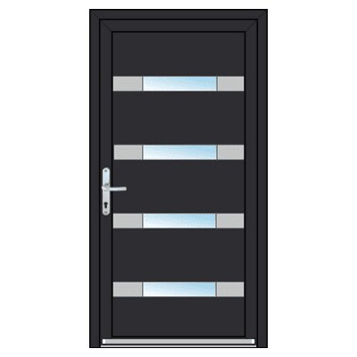 OknaDvereNaMiru.cz Vchodové dveře INOX 2010 ořech 105 x 205 cm – Zboží Mobilmania