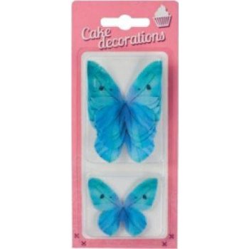 Dekorace z jedlého papíru Motýlci modří (8 ks) dortis